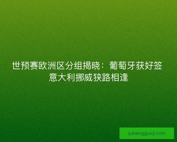 世预赛欧洲区分组揭晓：葡萄牙获好签 意大利挪威狭路相逢