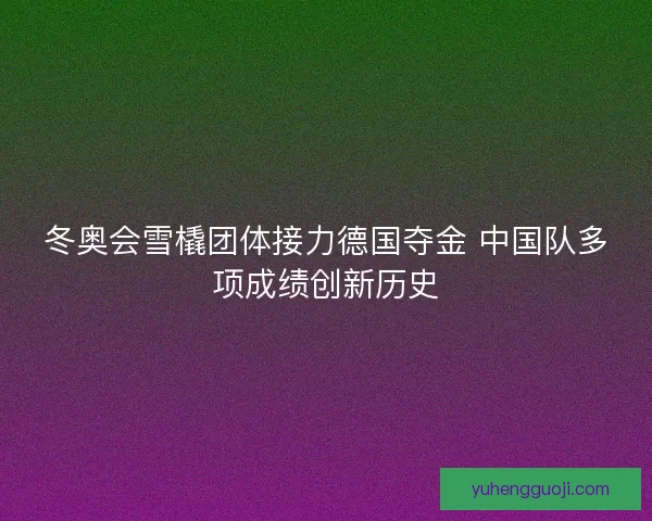 冬奥会雪橇团体接力德国夺金 中国队多项成绩创新历史